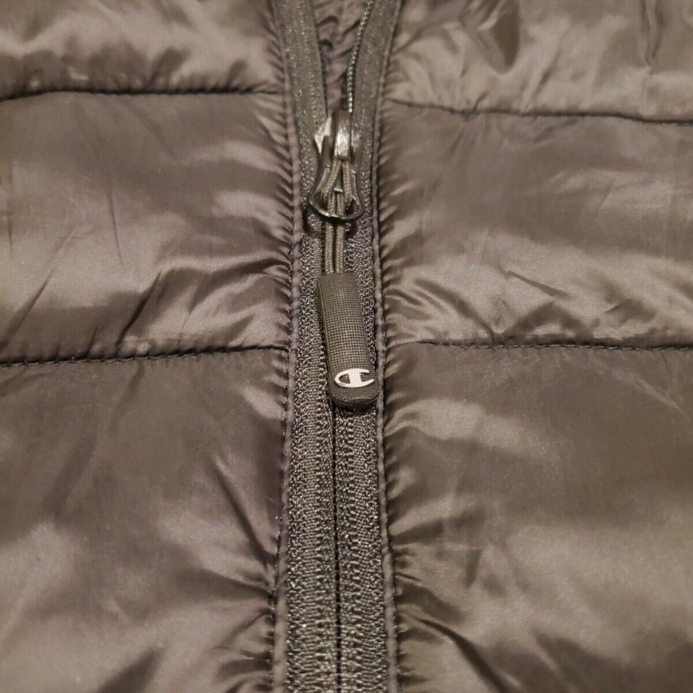 Champion Authentic Hoodie Puffy Black Jacket - Picture 5 of 8